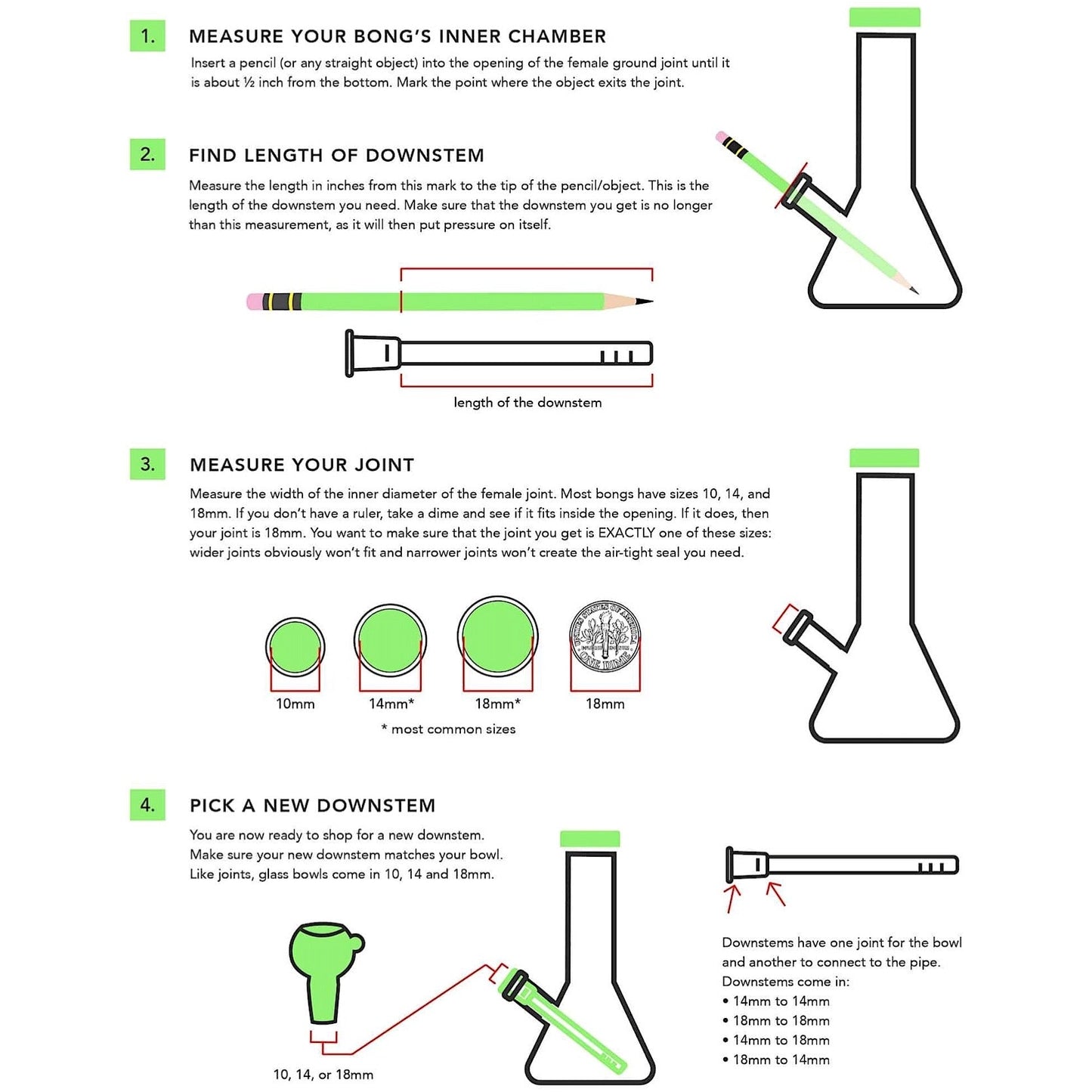 18mm to 14mm Diffuser Downstem